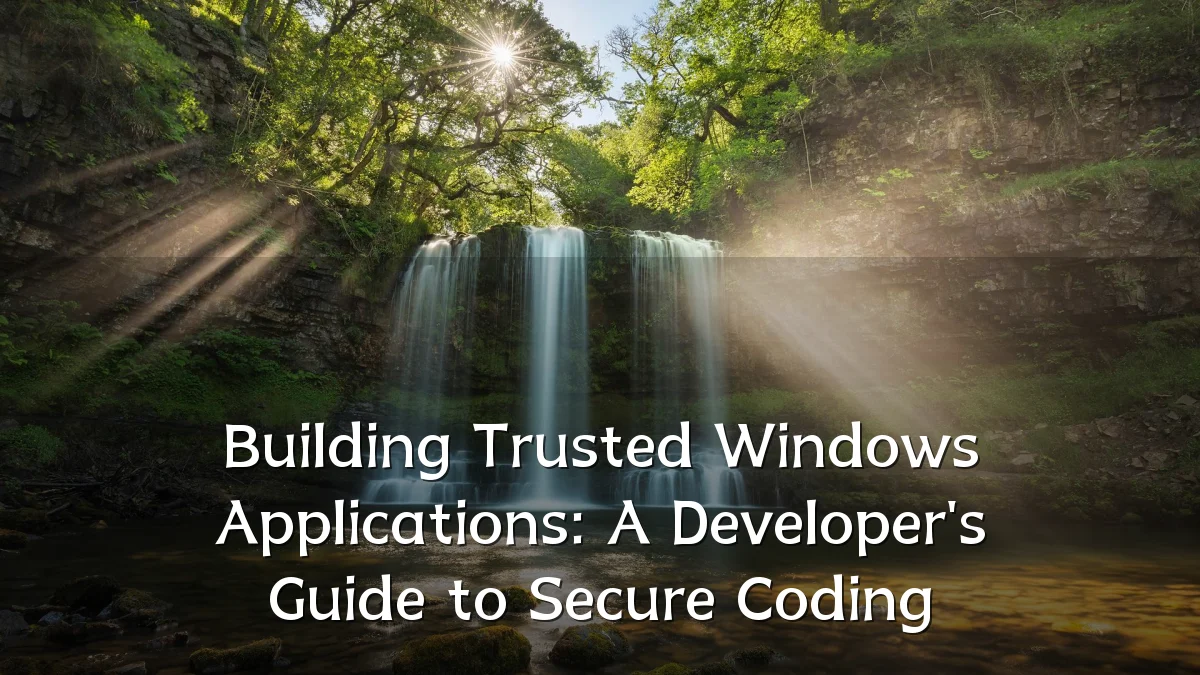 Building Trusted Windows Applications: A Developer's Guide to Secure Coding