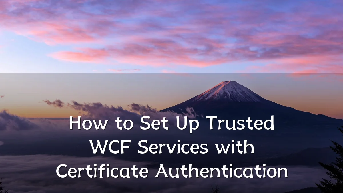 How to Set Up Trusted WCF Services with Certificate Authentication