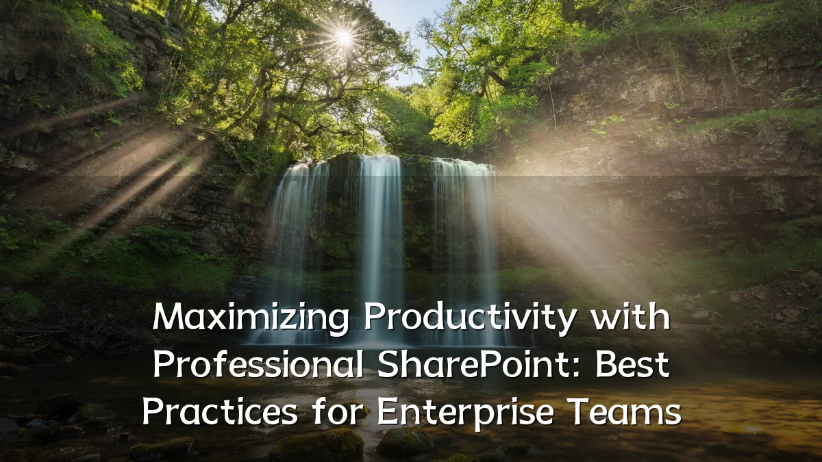 Maximizing Productivity with Professional SharePoint: Best Practices for Enterprise Teams