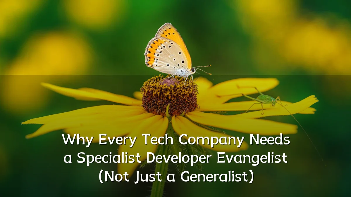 Why Every Tech Company Needs a Specialist Developer Evangelist (Not Just a Generalist)